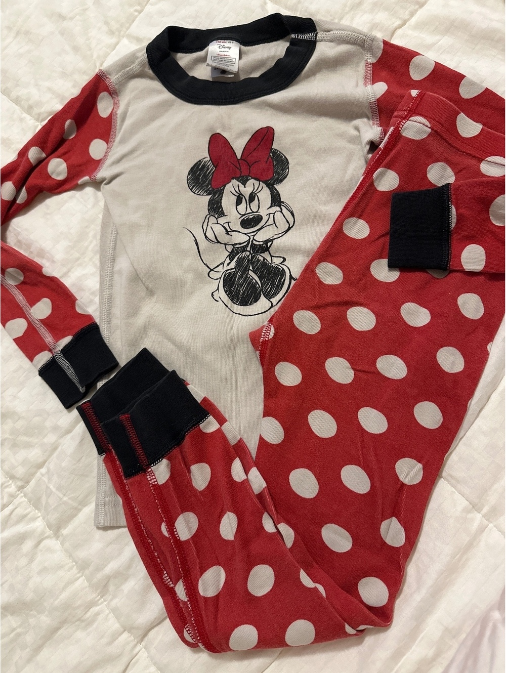 Minnie Mouse Hanna Andersson Organic Cotton Polka-Dot Red Long-Sleeve 5T Pajamas